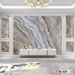 TRANH PVC ỐP TƯỜNG - TRANH VÂN ĐÁ TRẮNG - VÂN MÂY - PHÒNG ĂN, PHÒNG KHÁCH | MÃ T3D-6624