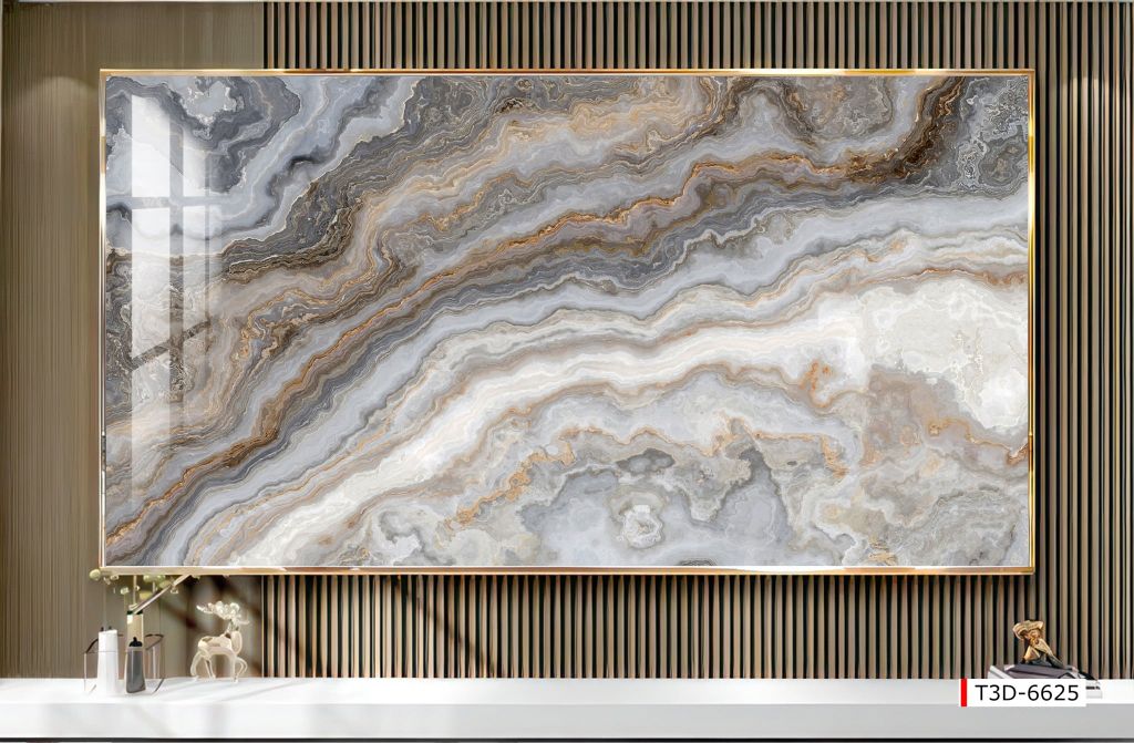 TRANH PVC ỐP TƯỜNG - TRANG TRÍ PHÒNG KHÁCH, VÁCH TIVI - TRANH VÂN MÂY, THẠCH ANH - KHỔ LỚN | MÃ T3D-6625