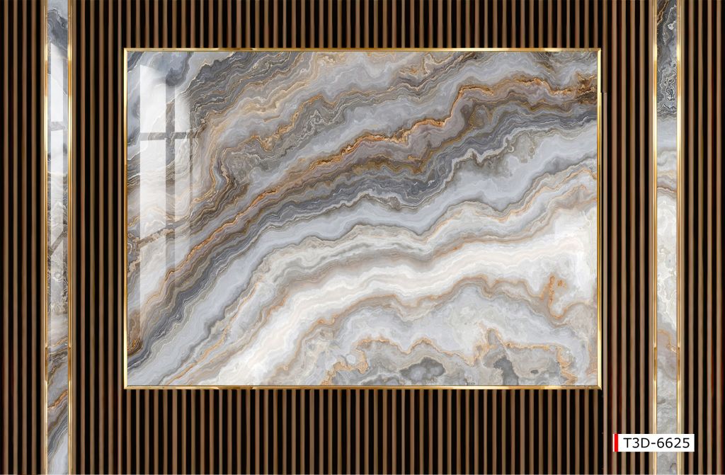 TRANH PVC ỐP TƯỜNG - TRANG TRÍ PHÒNG KHÁCH, VÁCH TIVI - TRANH VÂN MÂY, THẠCH ANH - KHỔ LỚN | MÃ T3D-6625