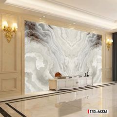 TRANH PVC ỐP TƯỜNG - TRANG TRÍ PHÒNG KHÁCH, PHÒNG NGỦ - TRANH VÂN ĐÁ ĐỐI XỨNG - MÃ T3D-6633A