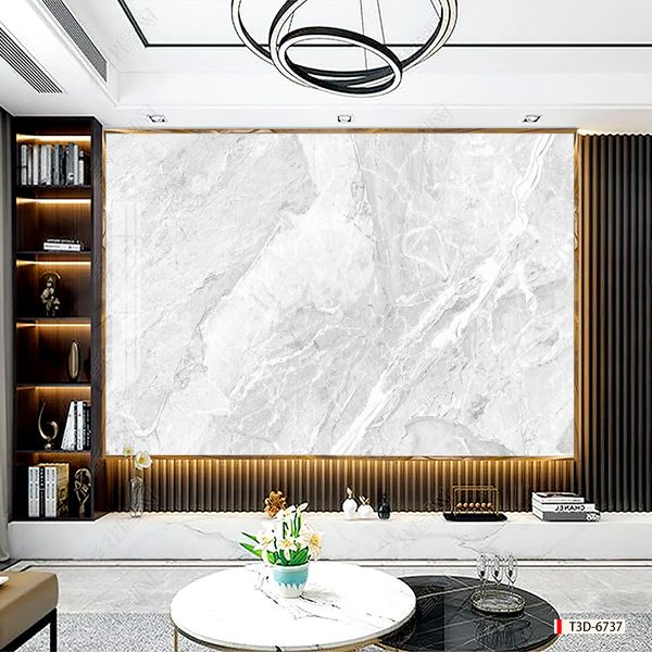 605 - TRANH VÂN ĐÁ HIỆN ĐẠI - TẤM ỐP TRANG TRÍ PHÒNG KHÁCH, VÁCH TIVI - TRANH VÂN ĐÁ CẨM THẠCH  | MÃ T3D-6737