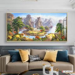 BST41 - TRANH SƠN DẦU TREO TƯỜNG - TRANG TRÍ SẢNH, PHÒNG KHÁCH, SHOWROOM - CHỦ ĐỀ PHONG CẢNH THIÊN NHIÊN - KHỔ LỚN