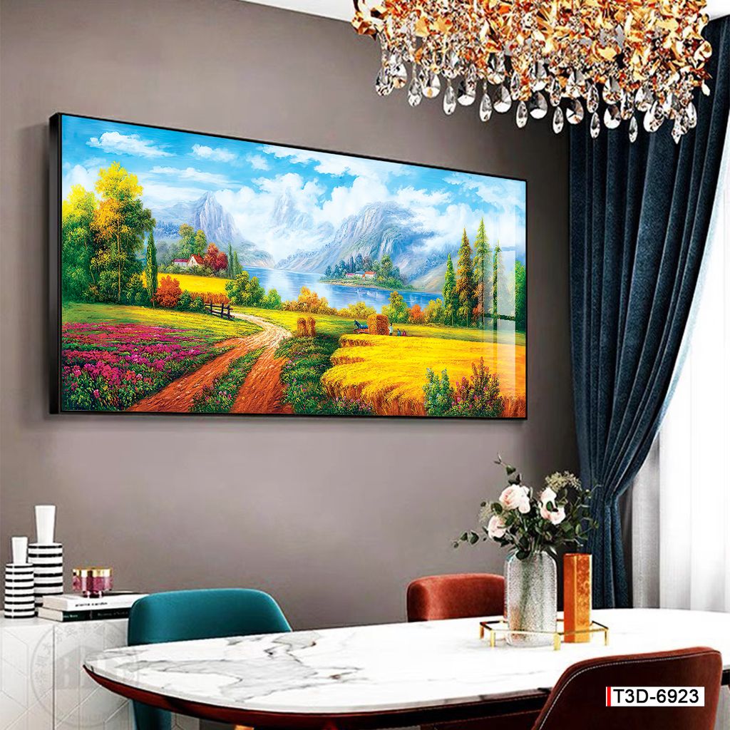 BST41 - TRANH SƠN DẦU TREO TƯỜNG - TRANG TRÍ SẢNH, PHÒNG KHÁCH, SHOWROOM - CHỦ ĐỀ PHONG CẢNH THIÊN NHIÊN - KHỔ LỚN