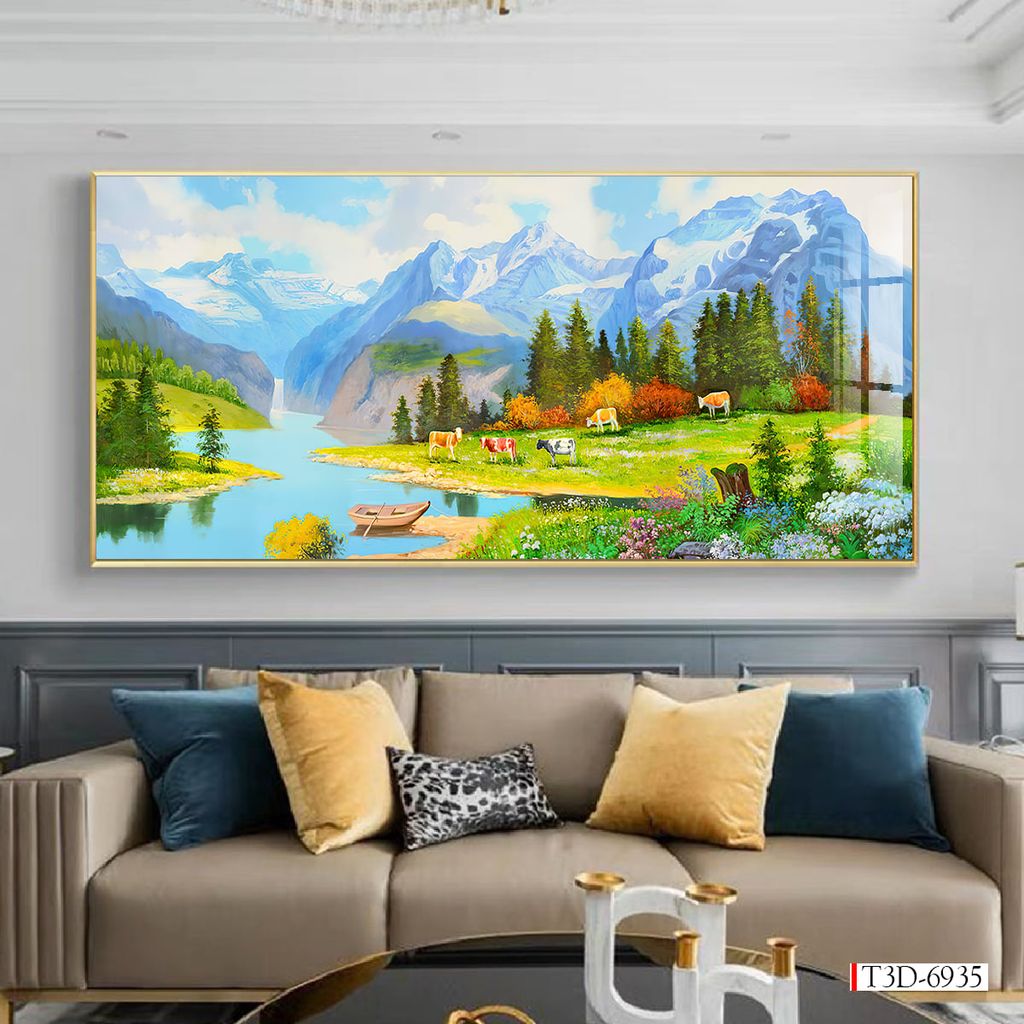 BST41 - TRANH SƠN DẦU TREO TƯỜNG - TRANG TRÍ SẢNH, PHÒNG KHÁCH, SHOWROOM - CHỦ ĐỀ PHONG CẢNH THIÊN NHIÊN - KHỔ LỚN