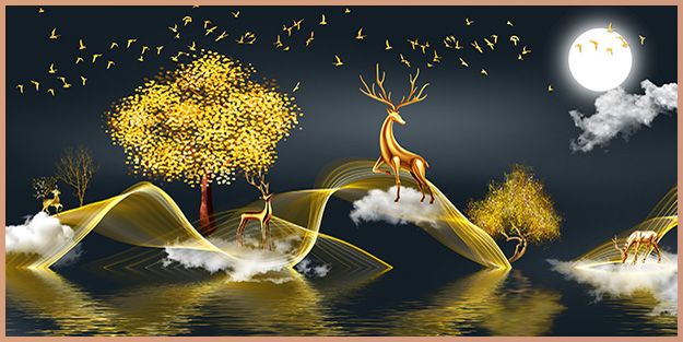 TRANH TREO TƯỜNG PHÒNG KHÁCH - PHÒNG NGỦ - SẢNH LỐI ĐI - TRANH HƯƠU TÀI LỘC | MÃ T3D-701