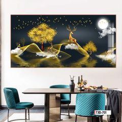 TRANH TREO TƯỜNG PHÒNG KHÁCH - PHÒNG NGỦ - SẢNH LỐI ĐI - TRANH HƯƠU TÀI LỘC | MÃ T3D-701