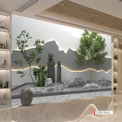 TRANH VẢI DÁN TƯỜNG 3D NHÀ HÀNG, CAFE - TRANH DÁN TƯỜNG TIỂU CẢNH | MÃ T3D-7021