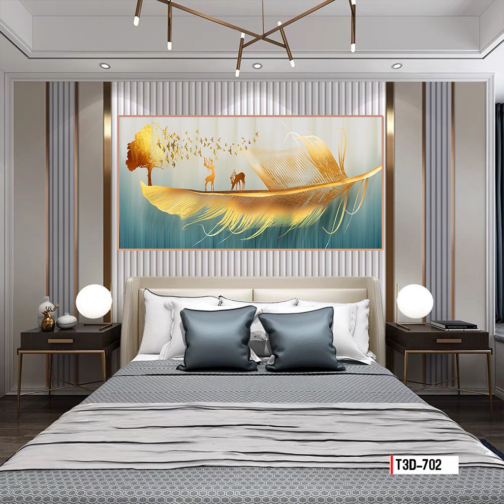 TRANH TREO TƯỜNG PHÒNG KHÁCH - PHÒNG NGỦ - SẢNH LỐI ĐI - TRANH HƯƠU TÀI LỘC | MÃ T3D-702