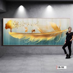 TRANH TREO TƯỜNG PHÒNG KHÁCH - PHÒNG NGỦ - SẢNH LỐI ĐI - TRANH HƯƠU TÀI LỘC | MÃ T3D-702