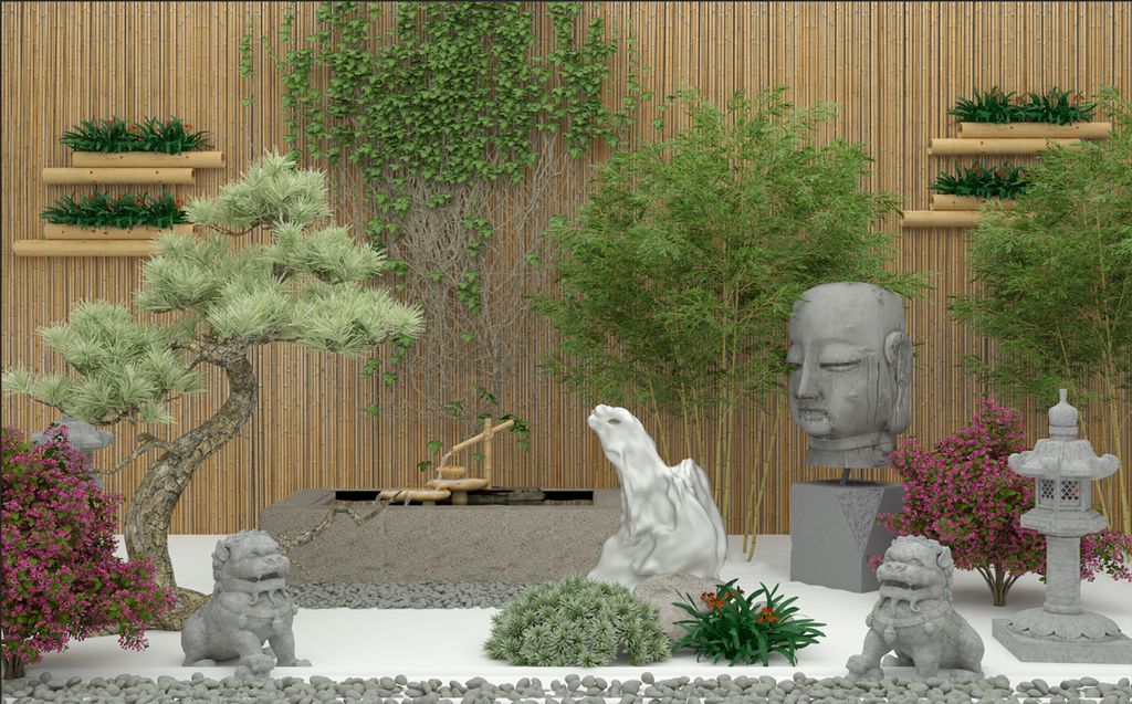 TRANH VẢI DÁN TƯỜNG 3D NHÀ HÀNG, CAFE - TRANH DÁN TƯỜNG TIỂU CẢNH | MÃ T3D-7046