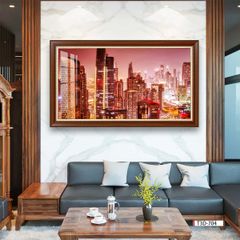 TRANH TREO TƯỜNG PHÒNG KHÁCH KHỔ LỚN - TRANH PHONG CẢNH KIẾN TRÚC HIỆN ĐẠI | MÃ T3D-704