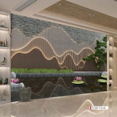 TRANH VẢI DÁN TƯỜNG 3D NHÀ HÀNG, CAFE - TRANH DÁN TƯỜNG TIỂU CẢNH | MÃ T3D-7214
