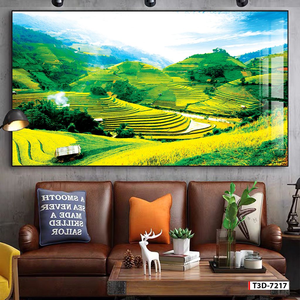 TRANH TREO TƯỜNG - PHÒNG KHÁCH, PHÒNG LỄ TÂN - TRANH ĐỒNG QUÊ - KHỔ LỚN | Mã T3D-7217