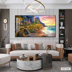 TRANH TREO TƯỜNG PHÒNG KHÁCH - TRANH PHONG CẢNH CHÂU ÂU CỔ ĐIỂN - KHỔ LỚN | MÃ T3D-7241