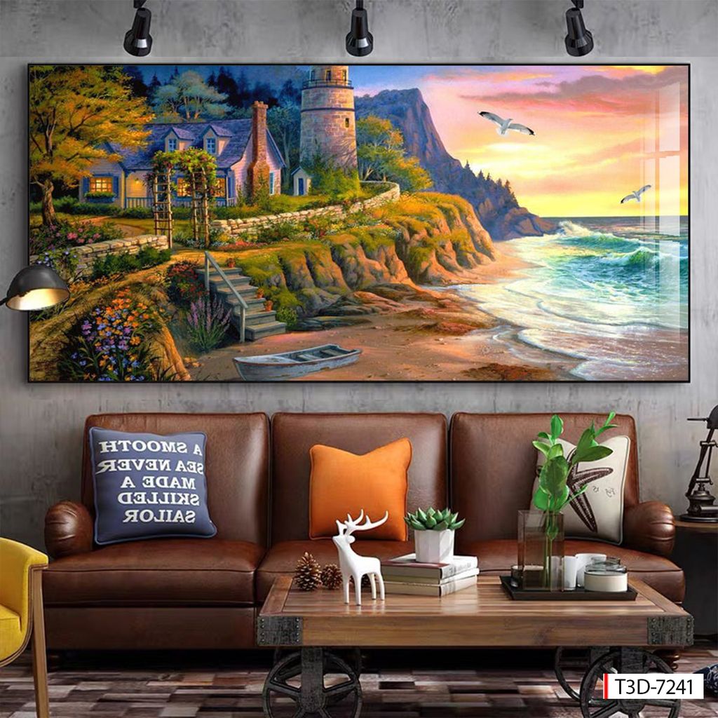 TRANH TREO TƯỜNG PHÒNG KHÁCH - TRANH PHONG CẢNH CHÂU ÂU CỔ ĐIỂN - KHỔ LỚN | MÃ T3D-7241