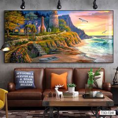 TRANH TREO TƯỜNG PHÒNG KHÁCH - TRANH PHONG CẢNH CHÂU ÂU CỔ ĐIỂN - KHỔ LỚN | MÃ T3D-7241