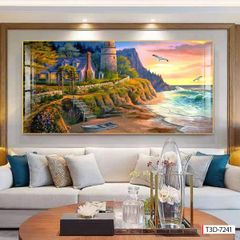 TRANH TREO TƯỜNG PHÒNG KHÁCH - TRANH PHONG CẢNH CHÂU ÂU CỔ ĐIỂN - KHỔ LỚN | MÃ T3D-7241