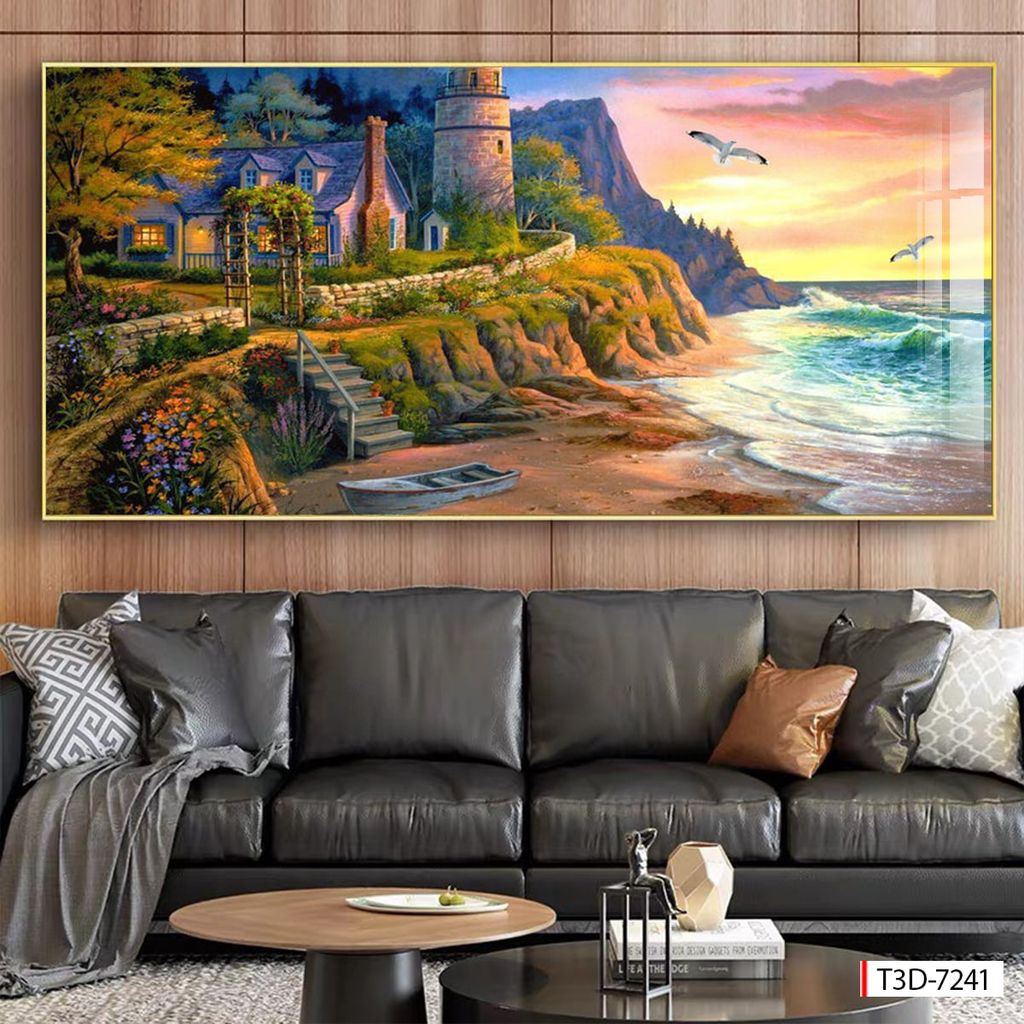 TRANH TREO TƯỜNG PHÒNG KHÁCH - TRANH PHONG CẢNH CHÂU ÂU CỔ ĐIỂN - KHỔ LỚN | MÃ T3D-7241