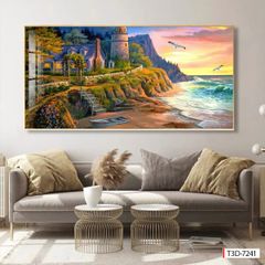 TRANH TREO TƯỜNG PHÒNG KHÁCH - TRANH PHONG CẢNH CHÂU ÂU CỔ ĐIỂN - KHỔ LỚN | MÃ T3D-7241