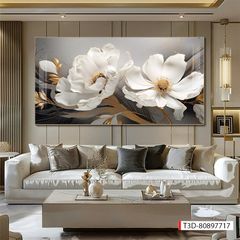 675 - TRANH TREO PHÒNG PHÒNG KHÁCH HIỆN ĐẠI - TRANH TRANG TRÍ - TRANH TREO TƯỜNG HOA BÌNH HOA - KIỂU TRANH LIỀN KHỔ | MÃ T3D-80897717