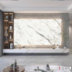 244 TẤM PVC ỐP TƯỜNG - TRANG TRÍ PHÒNG KHÁCH, VÁCH TIVI - TRANH VÂN MÂY, THẠCH ANH | MÃ T3D-8274