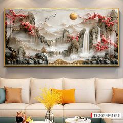 433 - TRANH TREO PHÒNG KHÁCH HIỆN ĐẠI - TRANH TRANG TRÍ - TRANH TREO TƯỜNG PHONG CẢNH - KIỂU TRANH LIỀN KHỔ | MÃ T3D-844941845