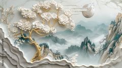 867 - TRANH DÁN TƯỜNG PHÒNG KHÁCH SAU SOFA - TRANH TRANG TRÍ - TRANH DÁN TƯỜNG TIỂU CẢNH 3D - KIỂU TRANH LIỀN KHỔ| MÃ T3D-846457888