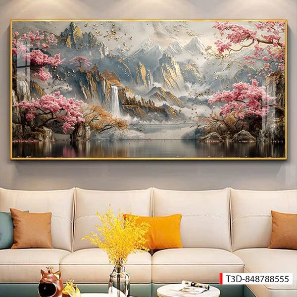 435 - TRANH TREO PHÒNG KHÁCH HIỆN ĐẠI - TRANH TRANG TRÍ - TRANH TREO TƯỜNG PHONG CẢNH - KIỂU TRANH LIỀN KHỔ | MÃ T3D-848788555