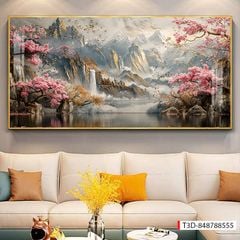 435 - TRANH TREO PHÒNG KHÁCH HIỆN ĐẠI - TRANH TRANG TRÍ - TRANH TREO TƯỜNG PHONG CẢNH - KIỂU TRANH LIỀN KHỔ | MÃ T3D-848788555
