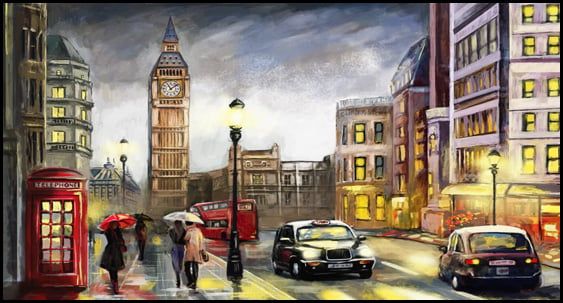 TRANH TREO TƯỜNG PHÒNG KHÁCH - TRANH PHONG CẢNH CHÂU ÂU CỔ ĐIỂN - KHỔ LỚN | MÃ T3D-852