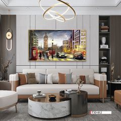 TRANH TREO TƯỜNG PHÒNG KHÁCH - TRANH PHONG CẢNH CHÂU ÂU CỔ ĐIỂN - KHỔ LỚN | MÃ T3D-852