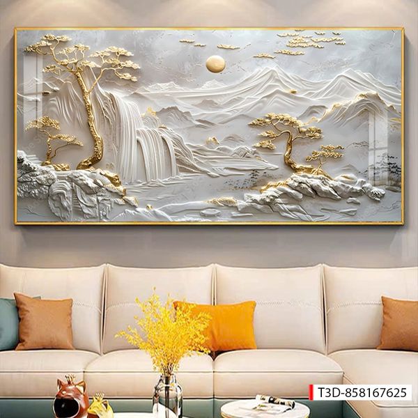 436 - TRANH TREO PHÒNG KHÁCH HIỆN ĐẠI - TRANH TRANG TRÍ - TRANH TREO TƯỜNG PHONG CẢNH - KIỂU TRANH LIỀN KHỔ | MÃ T3D-858167625