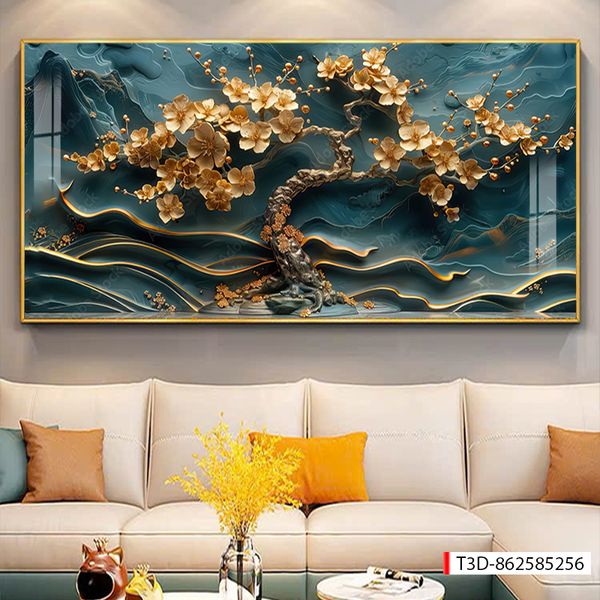 437 - TRANH TREO PHÒNG KHÁCH HIỆN ĐẠI - TRANH TRANG TRÍ - TRANH TREO TƯỜNG PHONG CẢNH - KIỂU TRANH LIỀN KHỔ | MÃ T3D-862585256