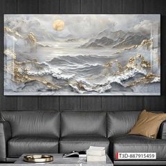 503 - TRANH TREO PHÒNG KHÁCH HIỆN ĐẠI - TRANH TRANG TRÍ - TRANH TREO TƯỜNG PHONG CẢNH - KIỂU TRANH LIỀN KHỔ | MÃ T3D-887915459