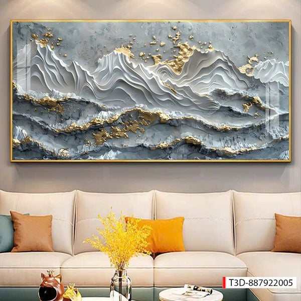 438 - TRANH TREO PHÒNG KHÁCH HIỆN ĐẠI - TRANH TRANG TRÍ - TRANH TREO TƯỜNG PHONG CẢNH - KIỂU TRANH LIỀN KHỔ | MÃ T3D-887922005