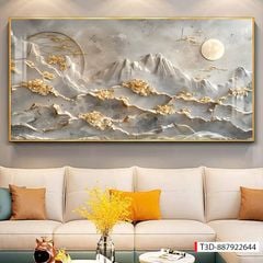 439 - TRANH TREO PHÒNG KHÁCH HIỆN ĐẠI - TRANH TRANG TRÍ - TRANH TREO TƯỜNG PHONG CẢNH - KIỂU TRANH LIỀN KHỔ | MÃ T3D-887922644