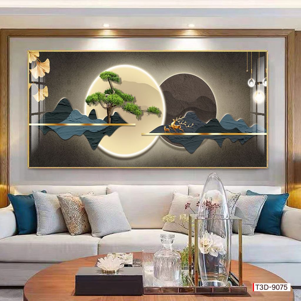 BST50 - TRANH TREO TƯỜNG - TRANG TRÍ PHÒNG KHÁCH, SAU SOFA - CHỦ ĐỀ PHONG CẢNH THIÊN NHIÊN - KHỔ LỚN