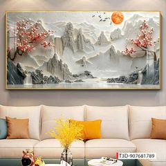 509 - TRANH TREO PHÒNG KHÁCH HIỆN ĐẠI - TRANH TRANG TRÍ - TRANH TREO TƯỜNG PHONG CẢNH - KIỂU TRANH LIỀN KHỔ | MÃ T3D-907681789