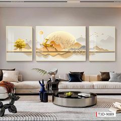 BST169 -TRANH PHONG THỦY 3D - TRANG TRÍ PHÒNG KHÁCH, SAU SOFA, PHÒNG NGỦ - CHỦ ĐỀ HIỆN ĐẠI HƯƠU TÀI LỘC