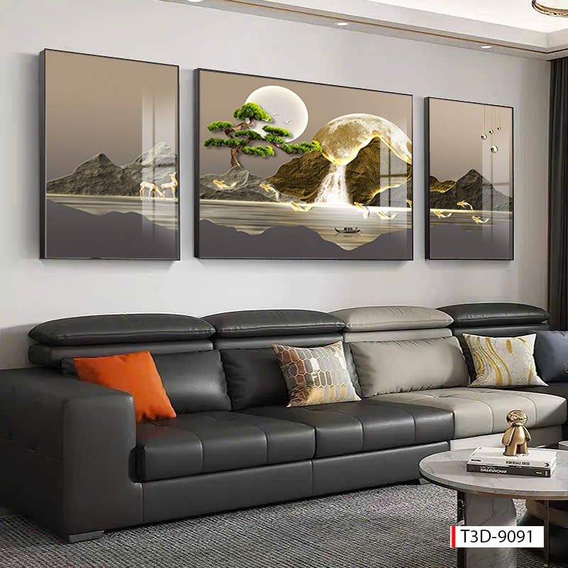 BST169 -TRANH PHONG THỦY 3D - TRANG TRÍ PHÒNG KHÁCH, SAU SOFA, PHÒNG NGỦ - CHỦ ĐỀ HIỆN ĐẠI HƯƠU TÀI LỘC