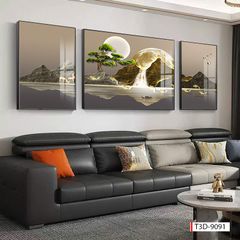 BST169 -TRANH PHONG THỦY 3D - TRANG TRÍ PHÒNG KHÁCH, SAU SOFA, PHÒNG NGỦ - CHỦ ĐỀ HIỆN ĐẠI HƯƠU TÀI LỘC