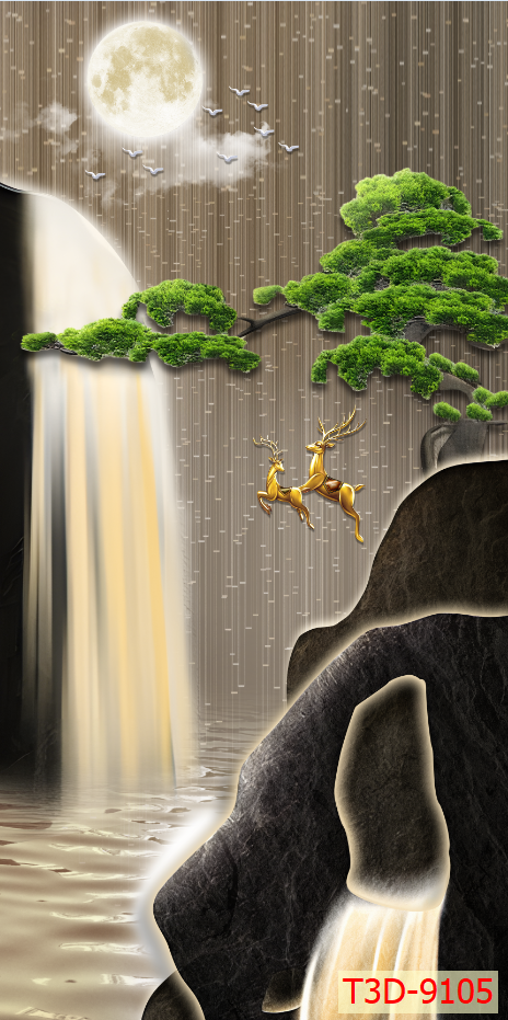 261 - TRANH TREO TƯỜNG CHIẾU NGHỈ CẦU THANG LỐI ĐI - TRANH TREO PHONG CẢNH SÔNG - NÚI - BIỂN| MÃ T3D-9105