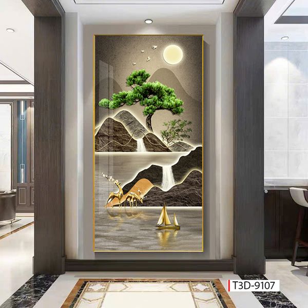 263 - TRANH TREO TƯỜNG CHIẾU NGHỈ CẦU THANG LỐI ĐI - TRANH TREO PHONG CẢNH SÔNG - NÚI - BIỂN| MÃ T3D-9107