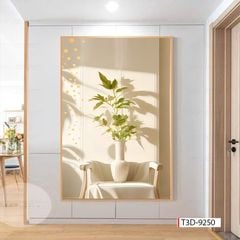 805 - TRANH TREO HÀNH LANG LỐI ĐI - TRANH TRANG TRÍ - TRANH TREO TƯỜNG HOA - BÌNH HOA - KIỂU TRANH ĐƠN DỌC | MÃ T3D-9250