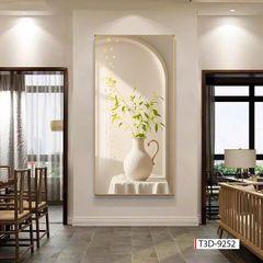 807 - TRANH TREO HÀNH LANG LỐI ĐI - TRANH TRANG TRÍ - TRANH TREO TƯỜNG HOA - BÌNH HOA - KIỂU TRANH ĐƠN DỌC | MÃ T3D-9252