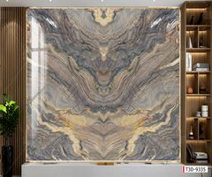 BST140 - TRANH PVC ỐP TƯỜNG - TRANG TRÍ PHÒNG KHÁCH, SAU SOFA, LỄ TÂN - TRANH VÂN ĐÁ ĐỐI XỨNG - KHỔ LỚN