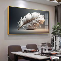 TRANH TREO TƯỜNG - TRANG TRÍ PHÒNG KHÁCH, PHÒNG NGỦ - TRANH THIÊN NGA, LÔNG VŨ, LÁ BẠCH QUẢ - KHỔ LỚN | MÃ T3D-9364