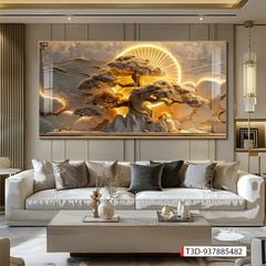 618 - TRANH TREO PHÒNG KHÁCH HIỆN ĐẠI - TRANH TRANG TRÍ - TRANH TREO TƯỜNG PHONG CẢNH - KIỂU TRANH LIỀN KHỔ | MÃ T3D-937885482