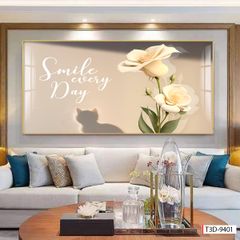 BST53 - TRANH TREO TƯỜNG - TRANG TRÍ PHÒNG KHÁCH, SAU SOFA - CHỦ ĐỀ HOA 3D - KHỔ LỚN