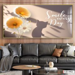 BST53 - TRANH TREO TƯỜNG - TRANG TRÍ PHÒNG KHÁCH, SAU SOFA - CHỦ ĐỀ HOA 3D - KHỔ LỚN